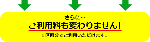 さらに…ご利用料も変わりません！１区画分でご利用いただけます。